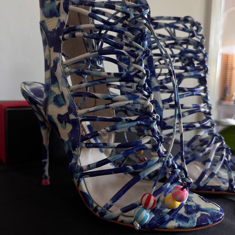 Sophia Webster Lacey Oceana Cage Sandal Size 38.5